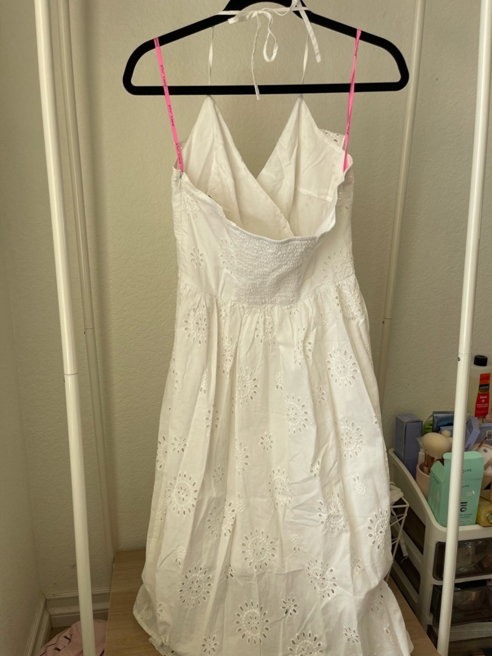 Betsey Johnson White Eyelet Maxi Dress Size 8 - Picture 6 of 6